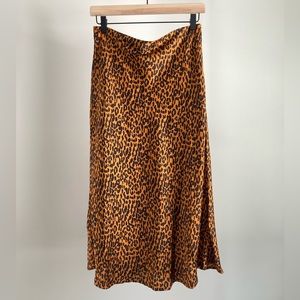 Cheetah Print Silk Skirt - flowy lightweight